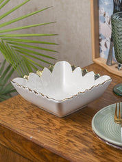 Antique Off White Ceramic Square Serving Dish - 12 x 12 x 7CM - 1