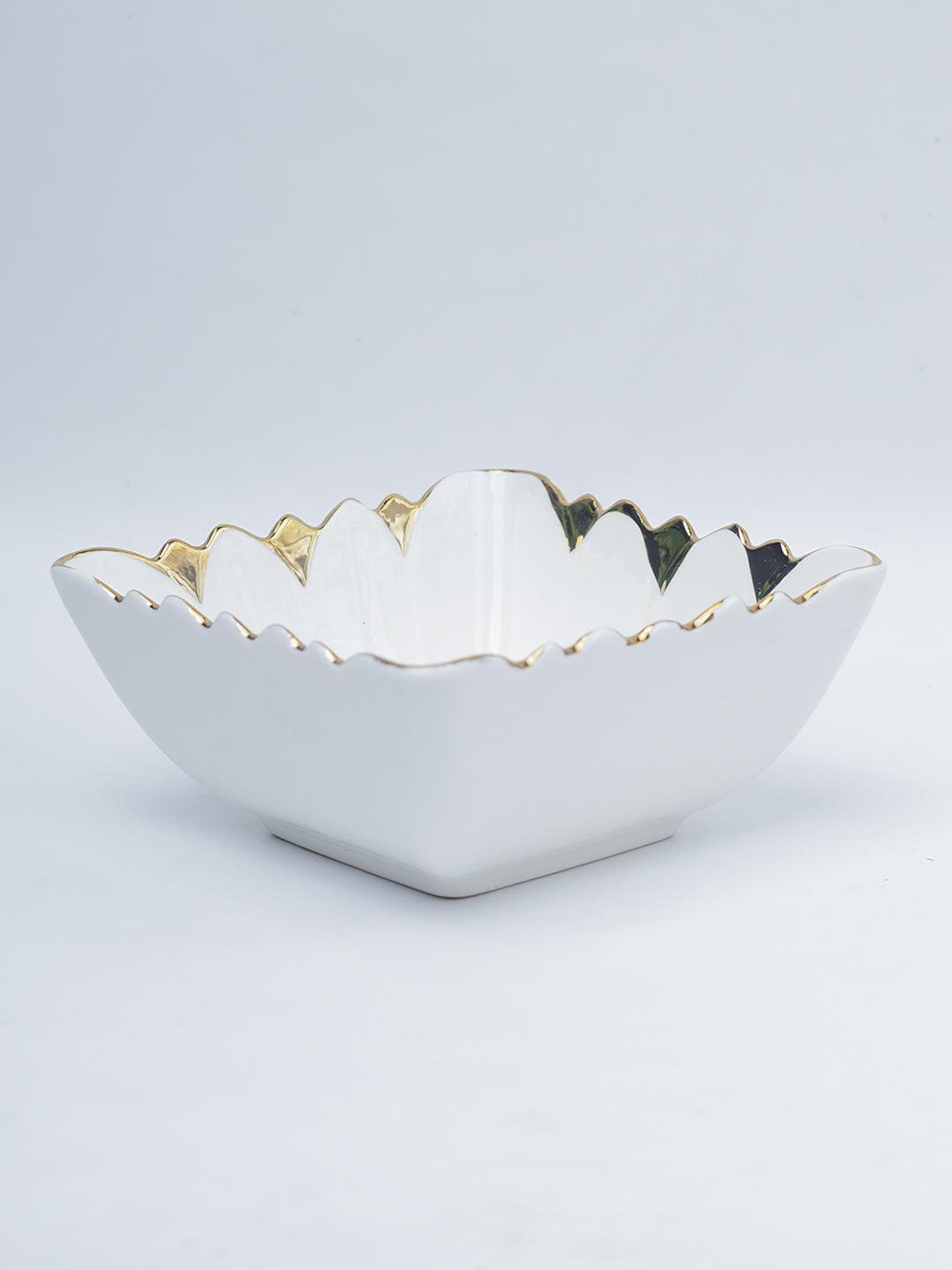 Antique Off White Ceramic Square Serving Dish - 12 x 12 x 7CM - 3