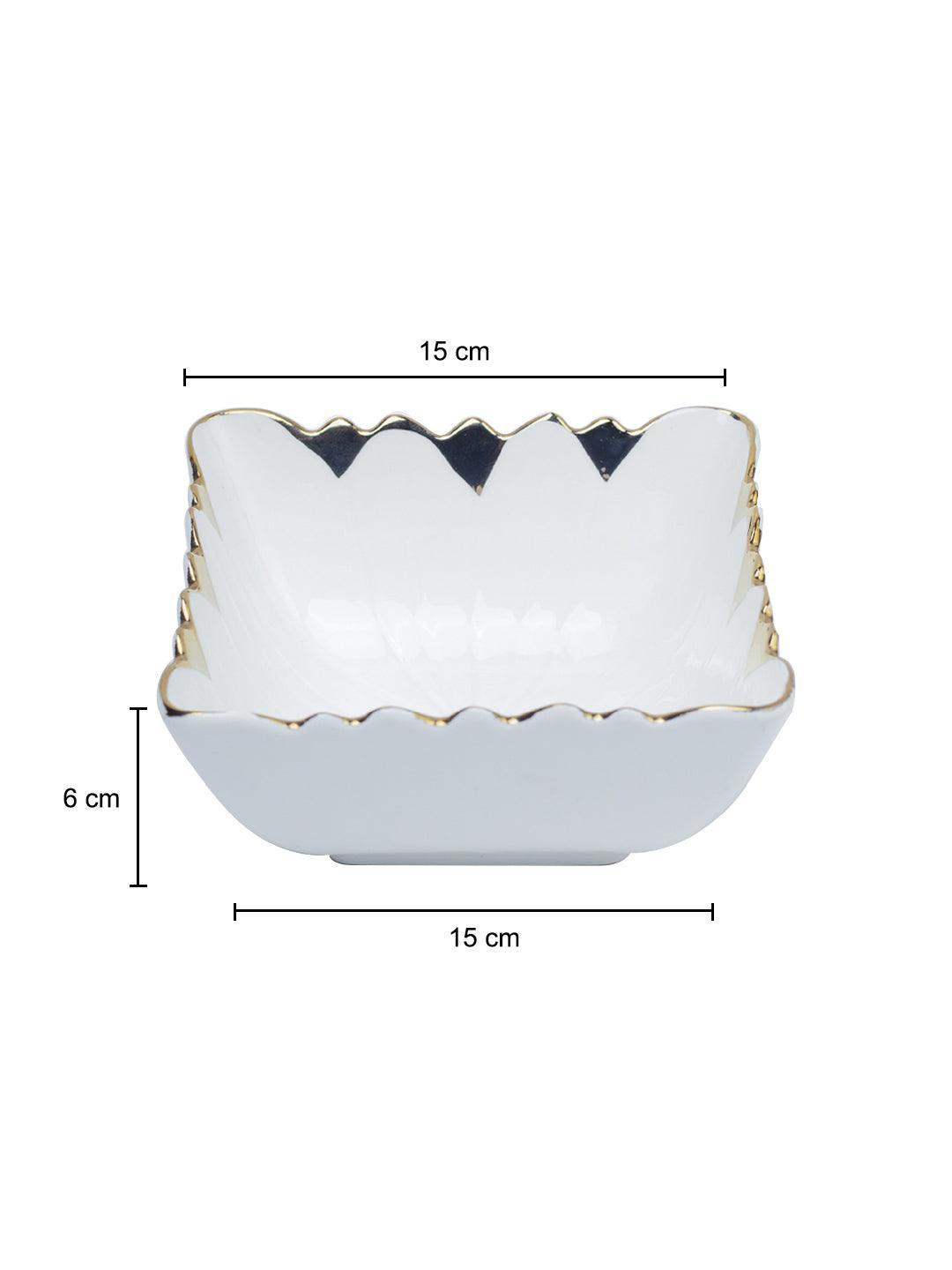 Antique Off White Ceramic Square Serving Dish - 12 x 12 x 7CM - 5