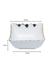 Antique Off White Ceramic Square Serving Dish - 12 x 12 x 7CM - 5