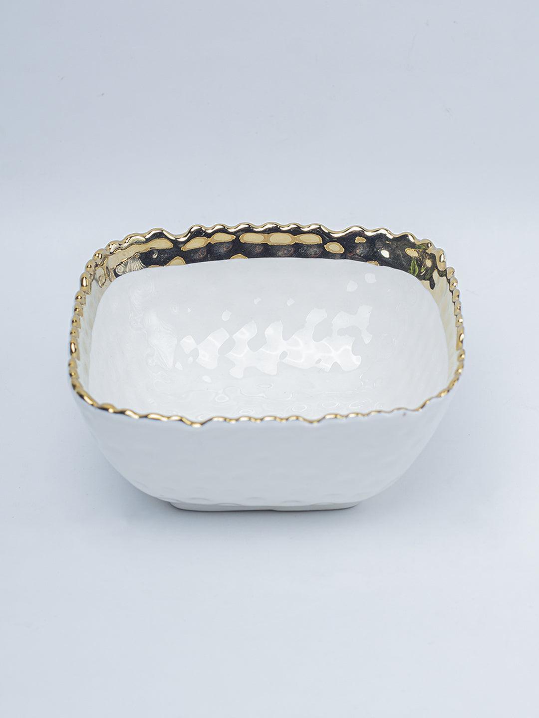 Antique Off White Ceramic Square Serving Dish - 13 x 13 x 6CM - 2