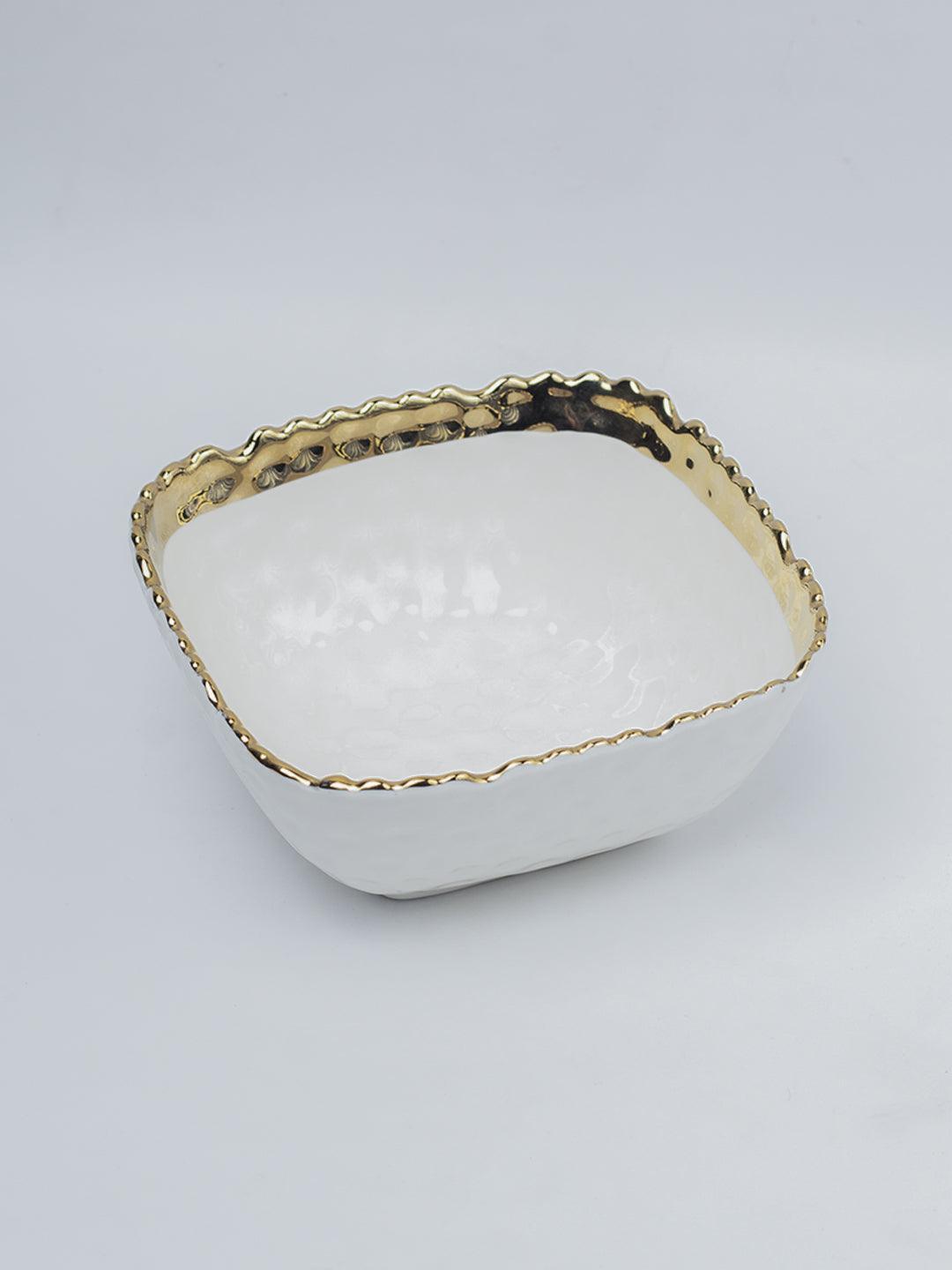Antique Off White Ceramic Square Serving Dish - 13 x 13 x 6CM - 3