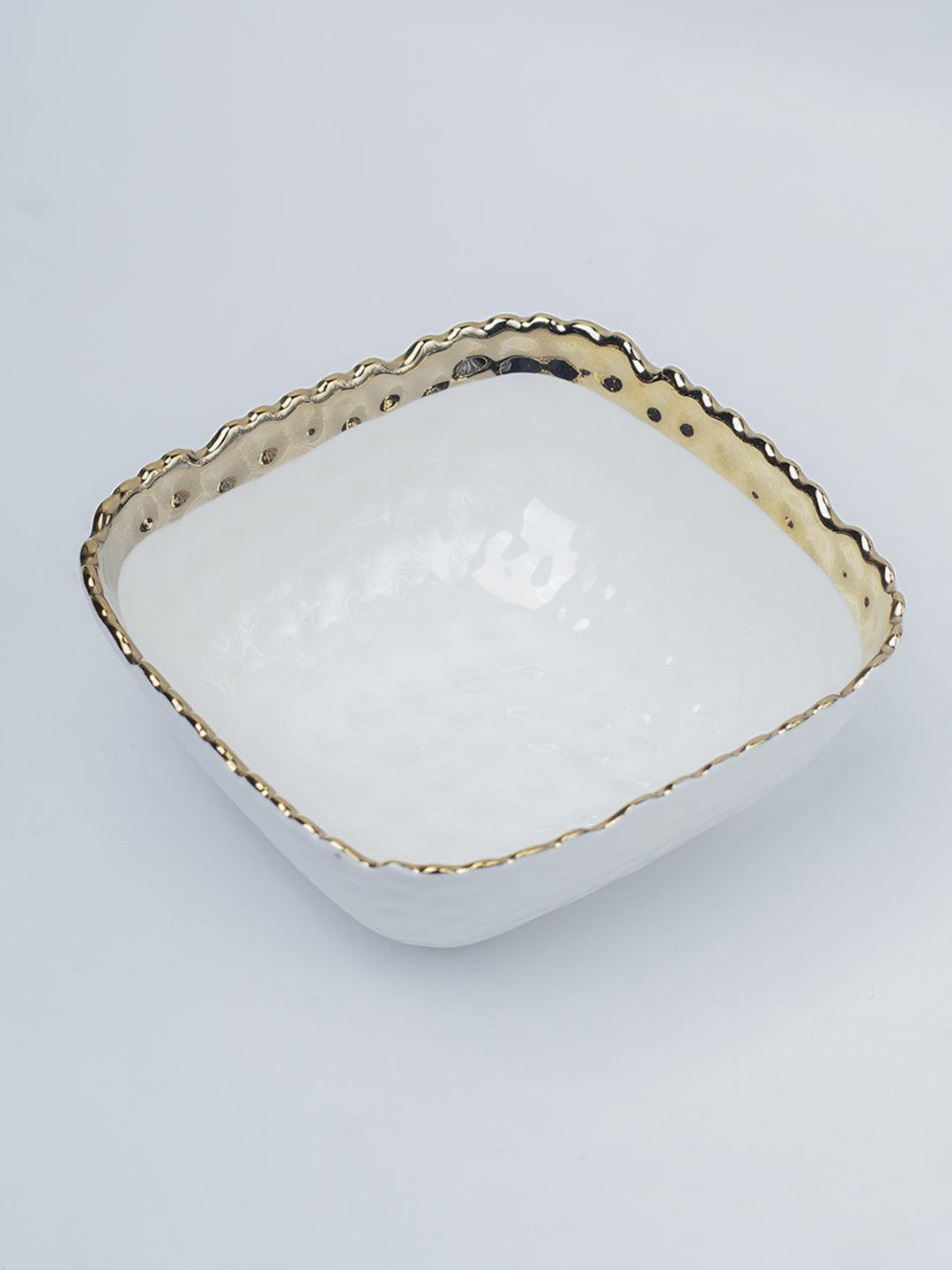 Antique Off White Ceramic Square Serving Dish - 13 x 13 x 6CM - 4