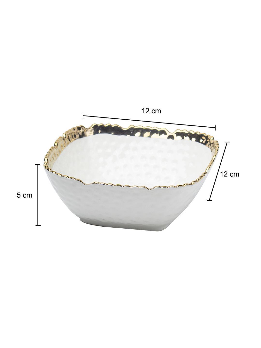 Antique Off White Ceramic Square Serving Dish - 13 x 13 x 6CM - 5
