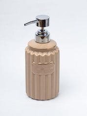 Beige Ceramic Bathroom Set Of 4 - Ribbed Design, Bath Accessories - 3