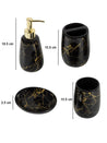 Black Ceramic Bathroom Set Of 4 - Stone Finish, Bath Accessories - 7