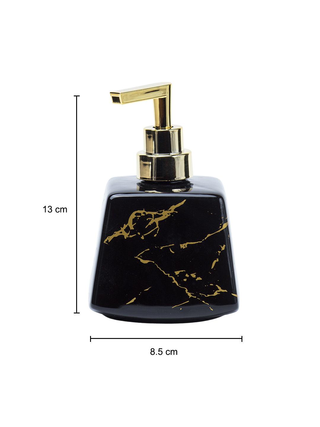 Black Ceramic Soap Dispenser - Stone Finish, Bath Accessories - 5