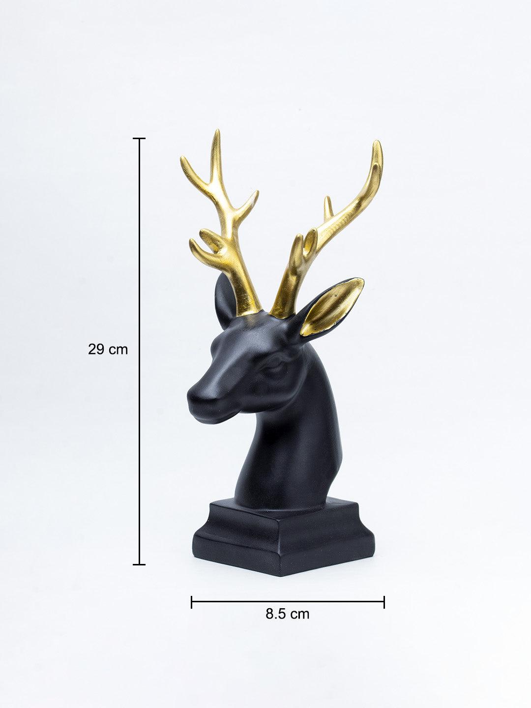 Black Glossy Reindeer Head Shaped Decorative Deer - 5