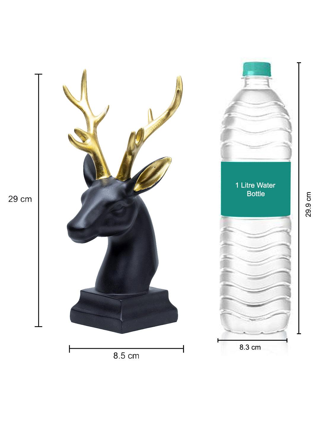 Black Glossy Reindeer Head Shaped Decorative Deer - 6