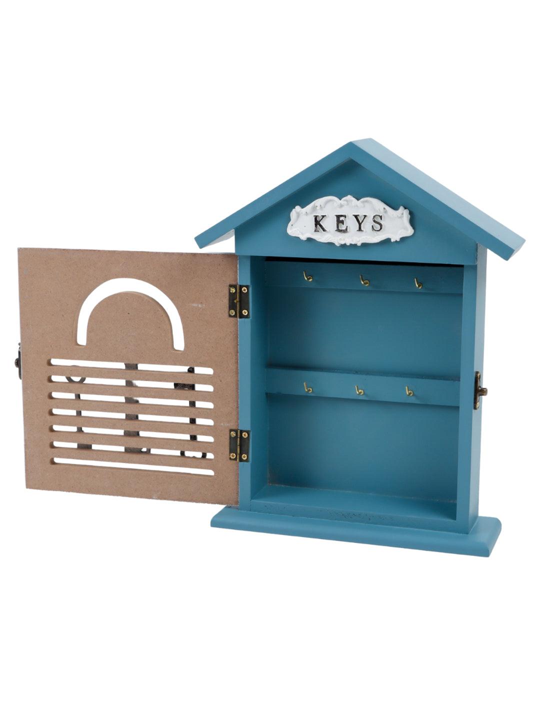 Blue & White Wood House Key Organizer Box - 5