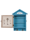 Blue & White Wood House Shaped Key Box Organiser - 6