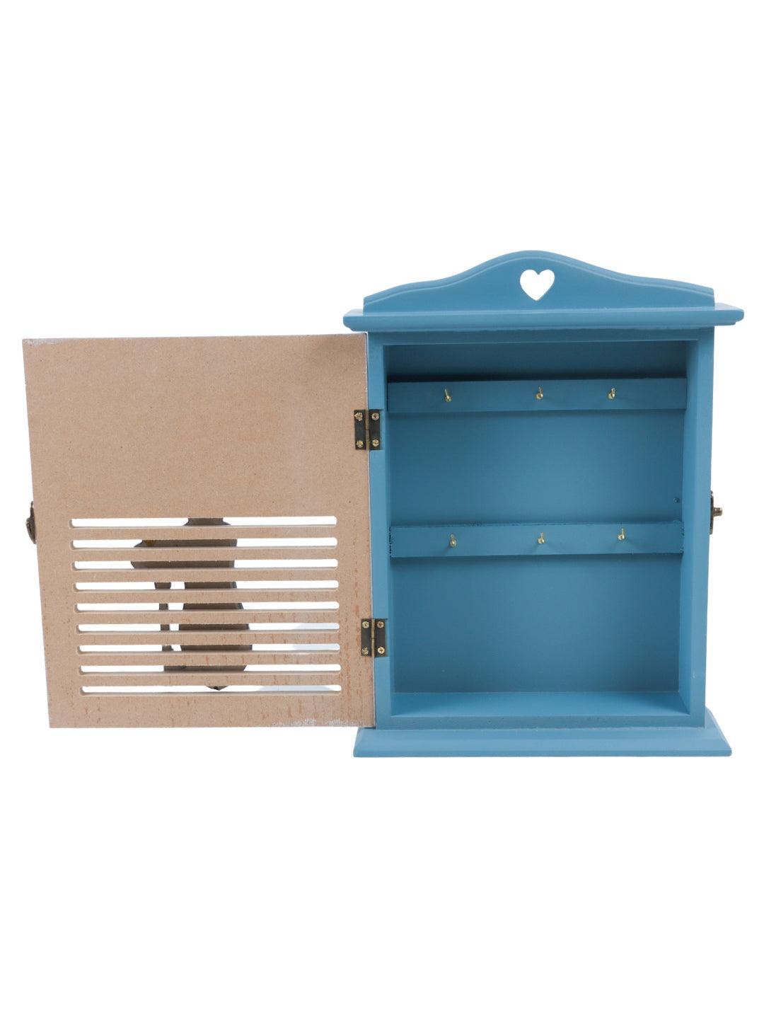 Blue & White Wood House Shaped Key Box - 6