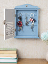 Blue & White Wood House Shaped Key Organiser Box - 2