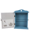 Blue & White Wood House Shaped Key Organiser Box - 6