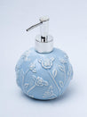 Blue Ceramic Bathroom Set Of 4 - Floral Design, Bath Accessories - 3