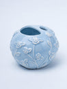 Blue Ceramic Bathroom Set Of 4 - Floral Design, Bath Accessories - 5