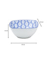 Blue Ceramic Dish, Pack Of 3 - Big Geometric Pattern, Serveware - 5
