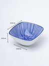 Blue Ceramic Dish, Pack Of 3 - Geometric Pattern, Serveware - 6