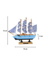 Blue Wooden Marine Nautical Sailing Boat Ship Ornament - 5