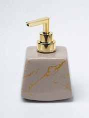 Brown Ceramic Soap Dispenser - Stone Finish, Bath Accessories - 3
