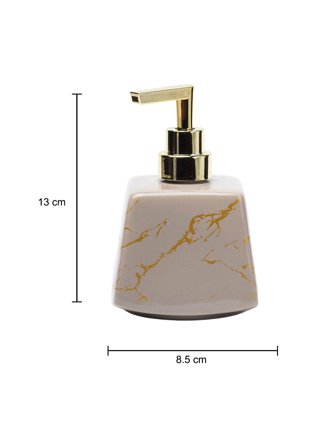 Brown Ceramic Soap Dispenser - Stone Finish, Bath Accessories - 5