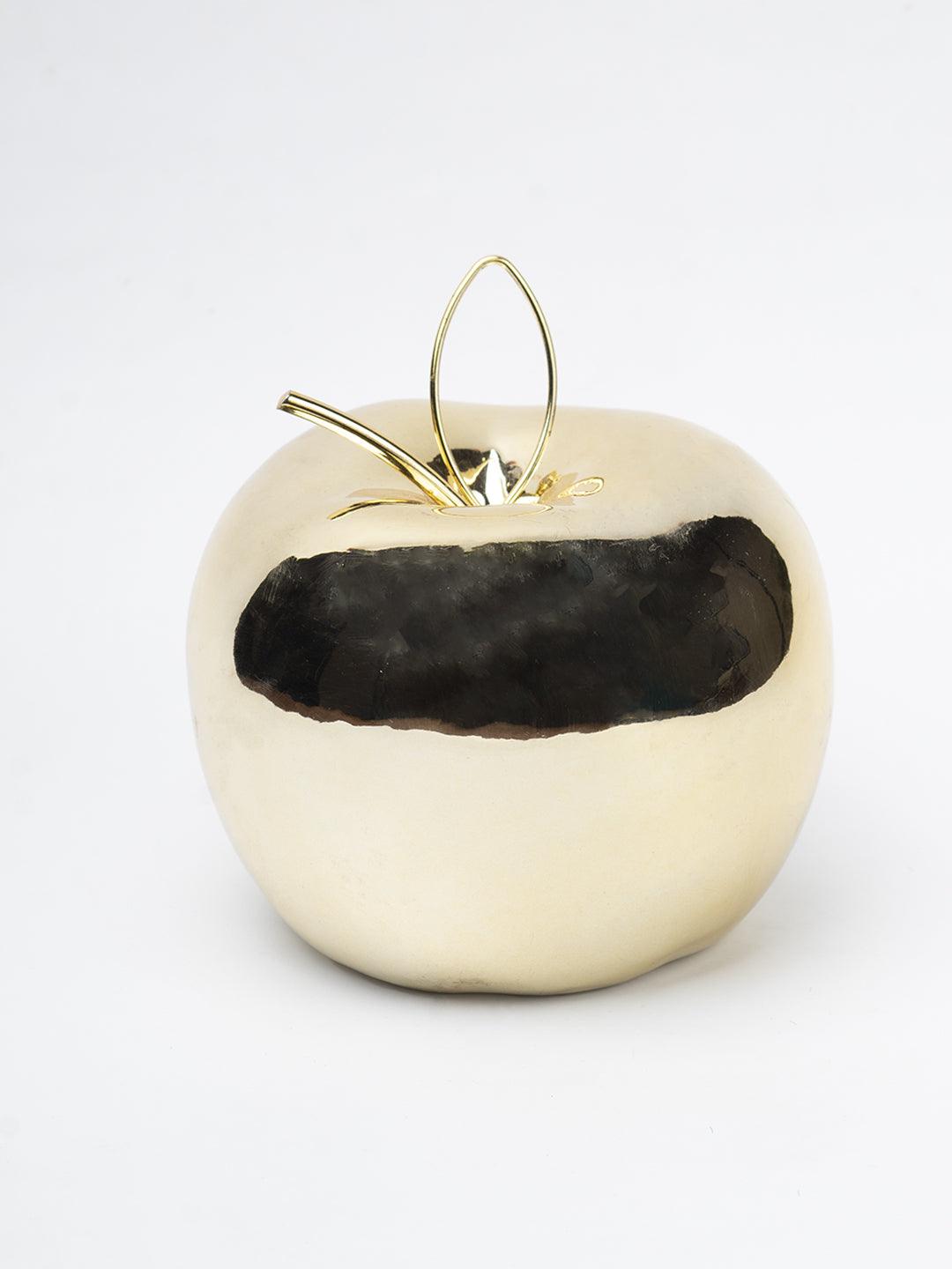 Ceramic Apple sculpture - Golden Décor Ornament - 2