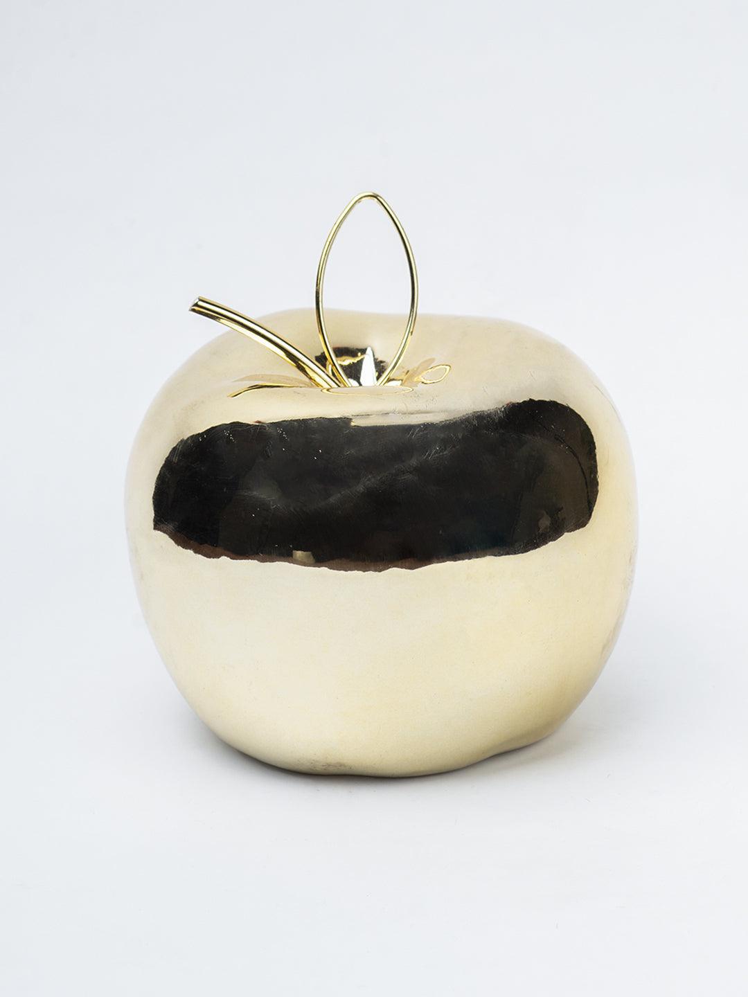 Ceramic Apple sculpture - Golden Décor Ornament - 3