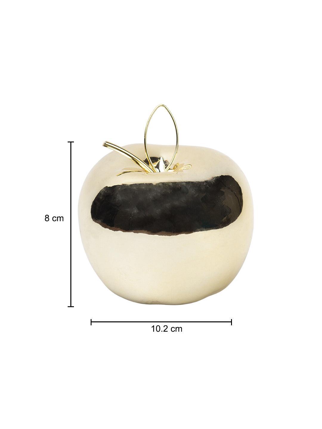 Ceramic Apple sculpture - Golden Décor Ornament - 4
