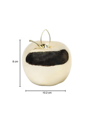 Ceramic Apple sculpture - Golden Décor Ornament - 4