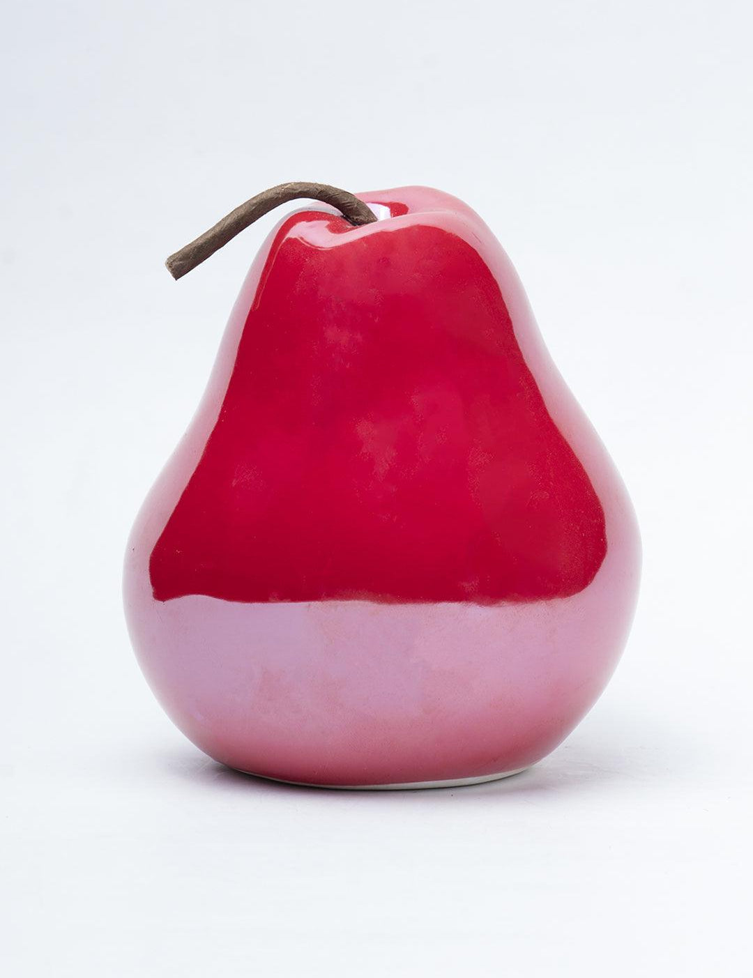 Ceramic Pear sculpture - Red, Décor Ornament - 2