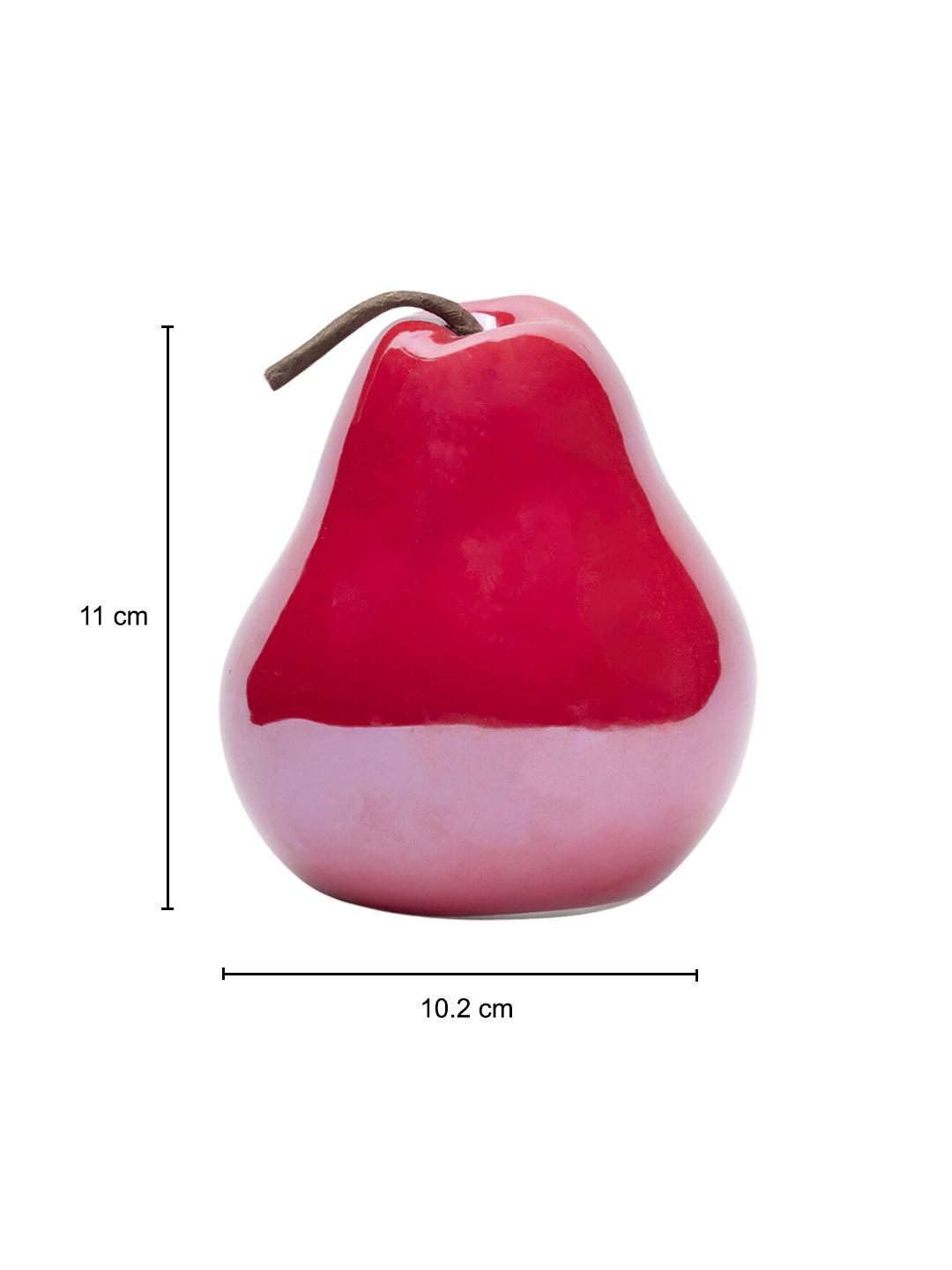 Ceramic Pear sculpture - Red, Décor Ornament - 4