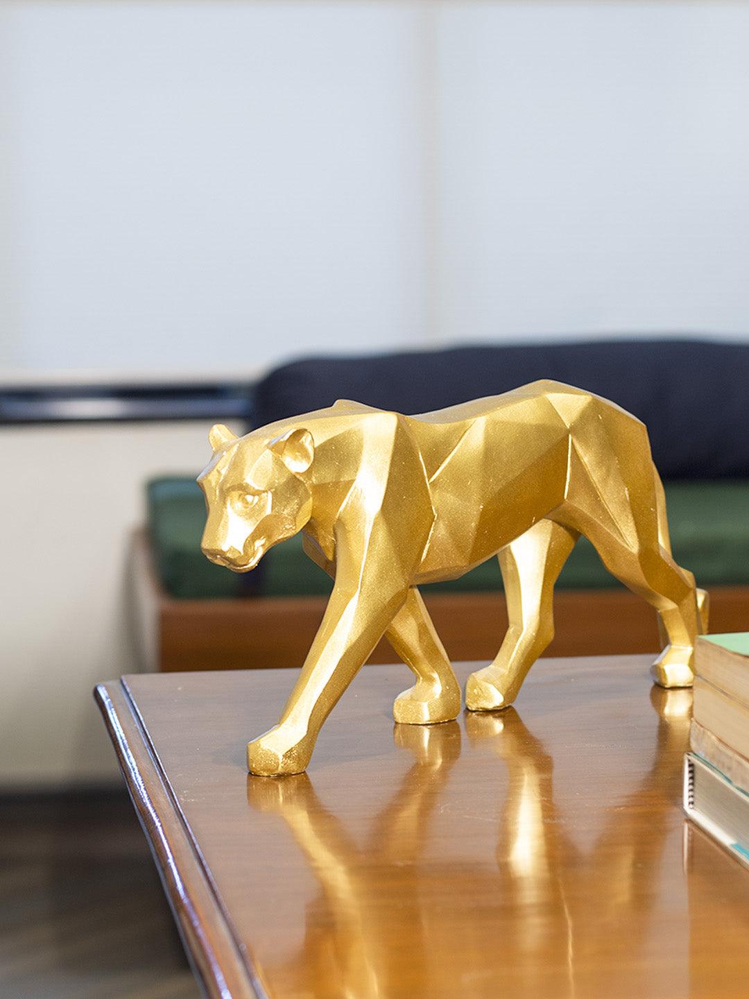 Decorative Golden Leopard Statue Home & Office Décor 41CM - 1