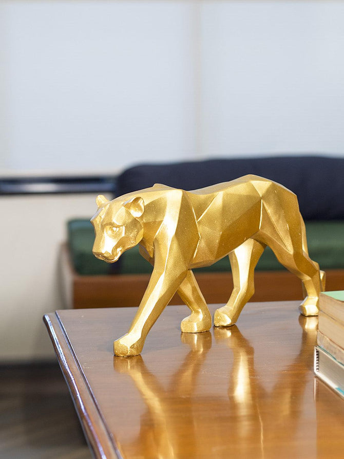 Decorative Golden Leopard Statue Home & Office Décor 41CM