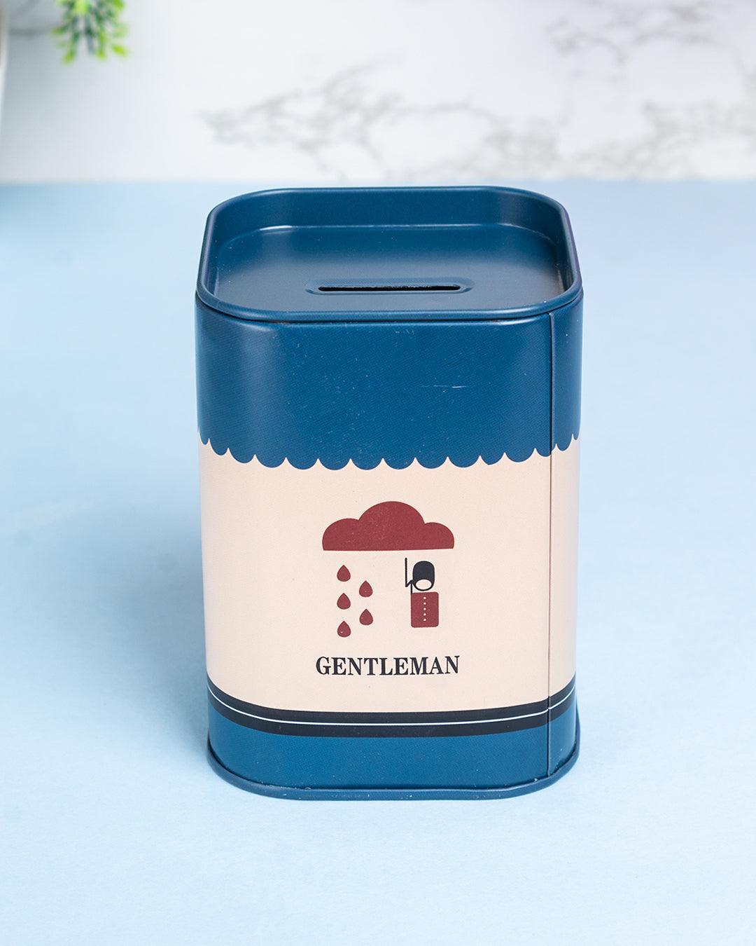 Gentleman Piggy Bank, Blue, Tin - MARKET 99