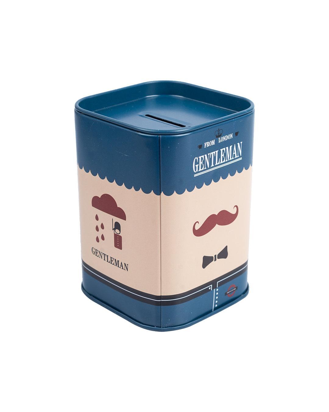 Gentleman Piggy Bank, Blue, Tin - MARKET 99