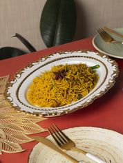 Golden Edge Glazed Serveware Dish