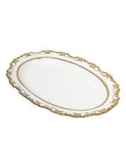 Golden Edge Glazed Serveware Dish