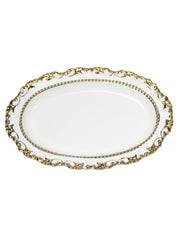 Golden Edge Glazed Serveware Dish