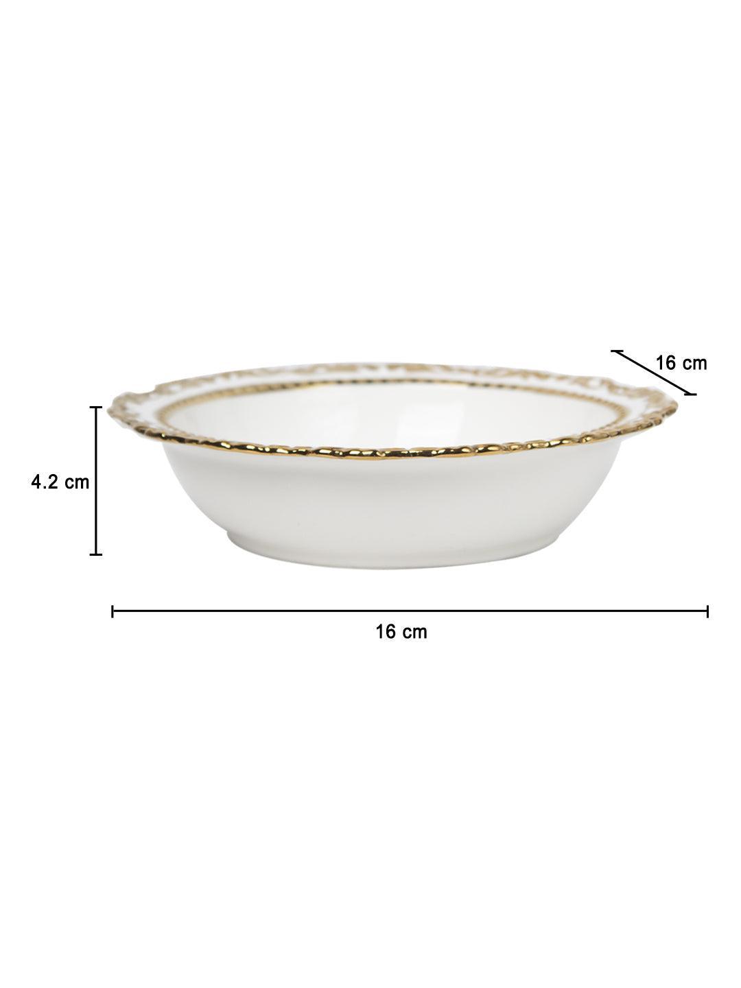 Golden Edge Glazed White Dish