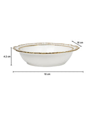 Golden Edge Glazed White Dish