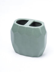 Green Ceramic Bathroom Set Of 4 - Stone Finish, Bath Accessories - 4
