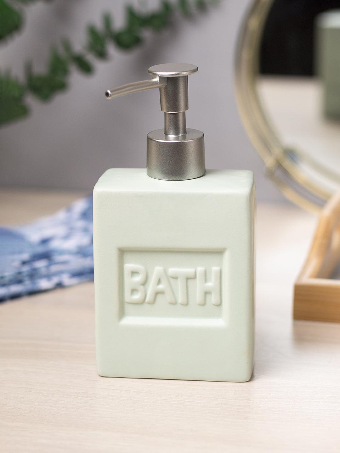Green Ceramic Liquid Soap Dispenser - Plain, Bath Accessories - 1
