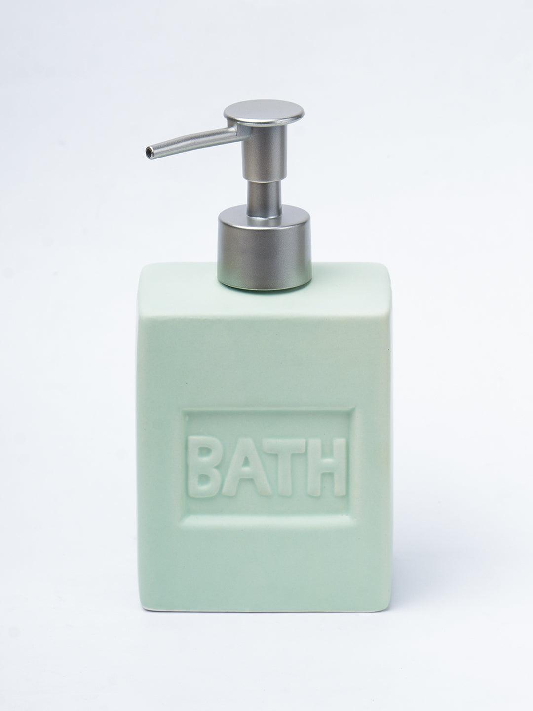 Green Ceramic Liquid Soap Dispenser - Plain, Bath Accessories - 3