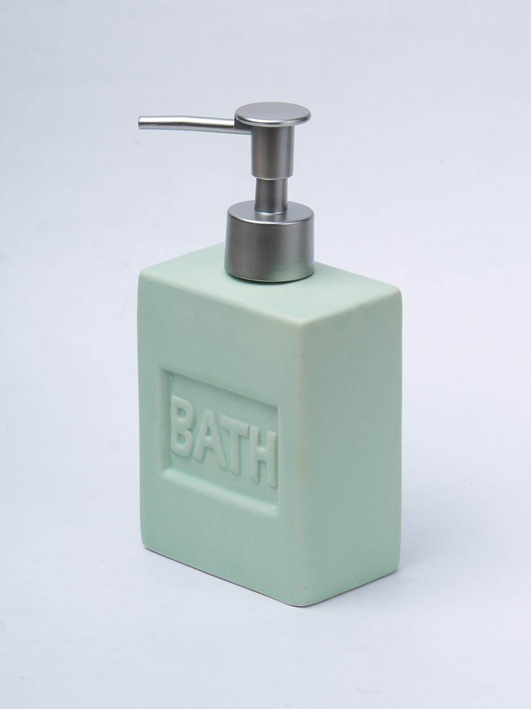 Green Ceramic Liquid Soap Dispenser - Plain, Bath Accessories - 4