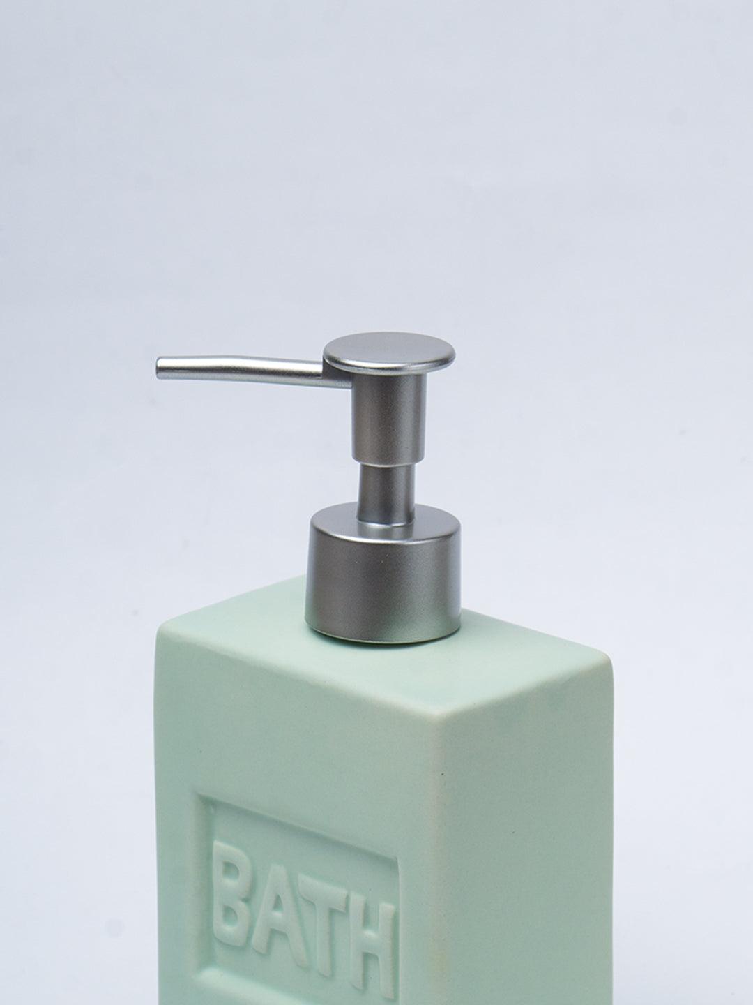 Green Ceramic Liquid Soap Dispenser - Plain, Bath Accessories - 5