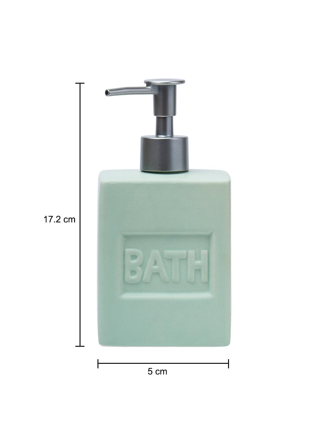 Green Ceramic Liquid Soap Dispenser - Plain, Bath Accessories - 6