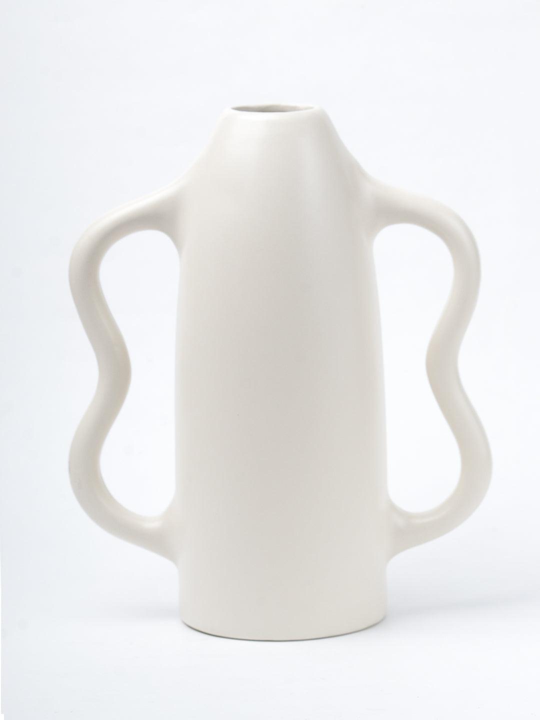 Grey Ceramic Curvy Vase - Curvy, Flower Holder - 2