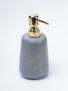 Grey Ceramic Liquid Soap Dispenser - Stone Finish, Bath Accessories - 4