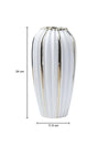 Grey Ceramic Vase - Ribbed Design, Flower Holder - 5