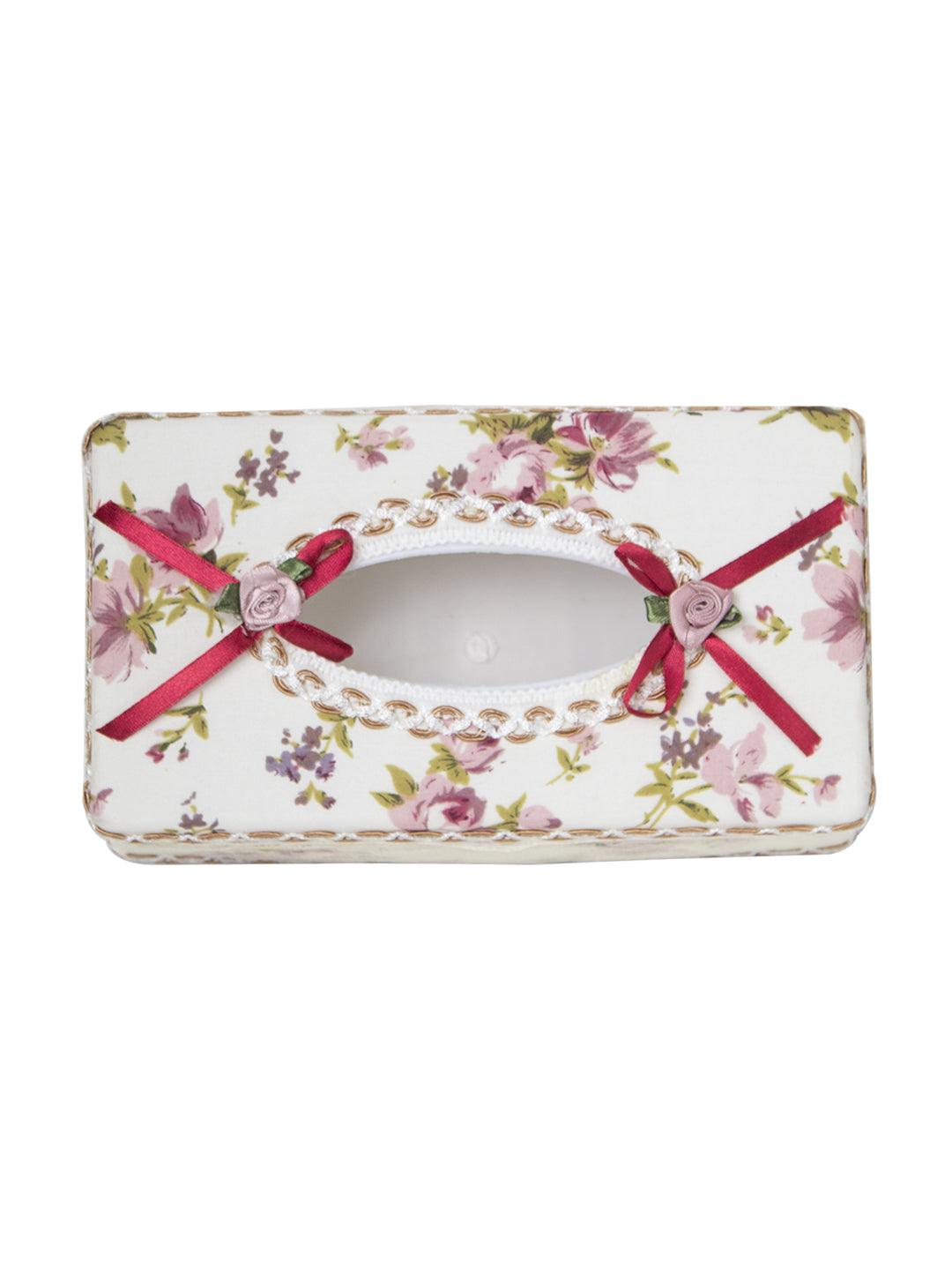 Ivory & Pink Tissue Box - 22.4 X 12.4 X 8.3Cm - MARKET 99